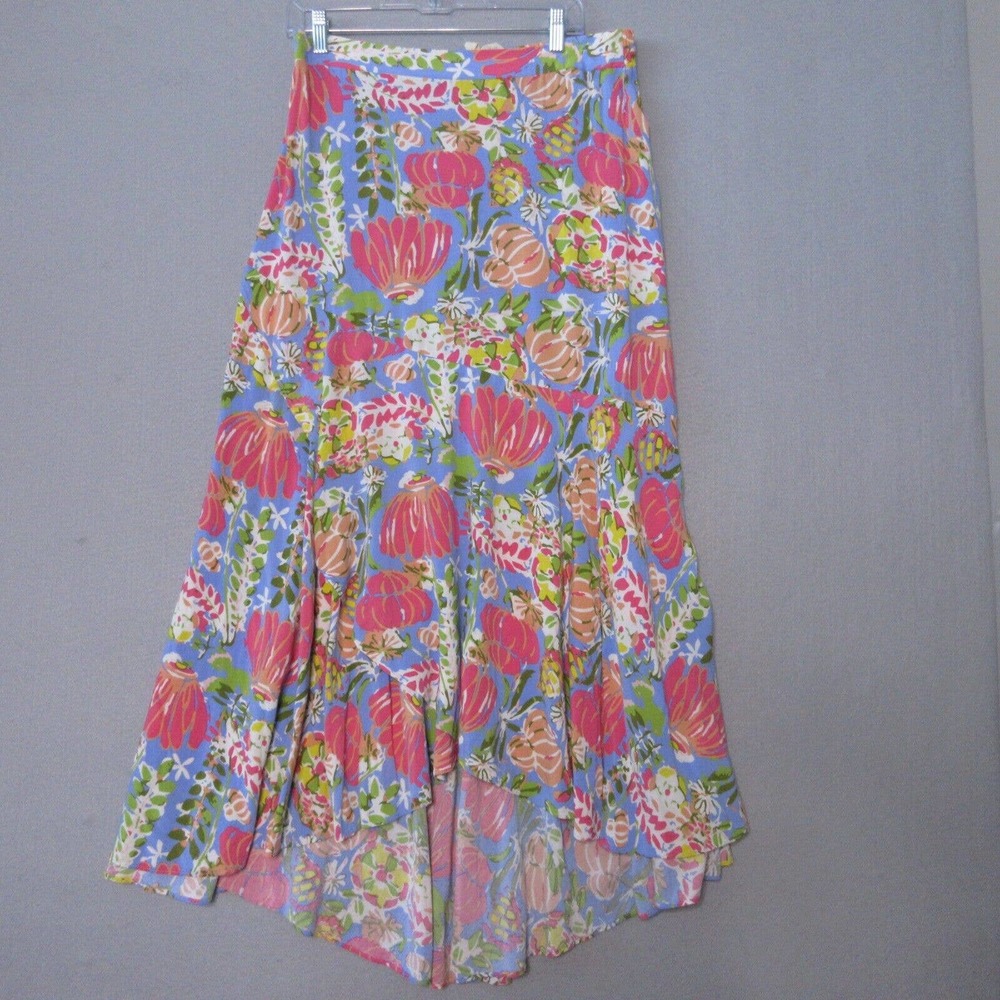 Matilda Jane Blue Floral Maxi Skirt with Pink & Green Accents